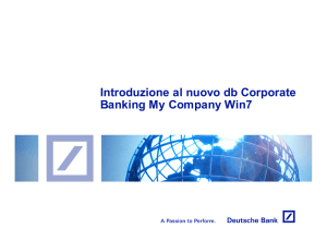 Introduzione al nuovo db Corporate Banking My