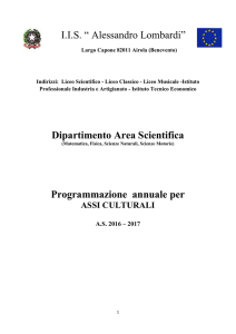 e I.I.S. “ Alessandro Lombardi” Dipartimento Area Scientifica