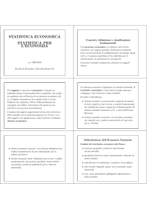 STATISTICA ECONOMICA STATISTICA PER L`ECONOMIA