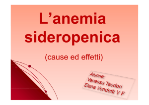 Anemia sideropenica - Liceo Scientifico Francesco D`Assisi