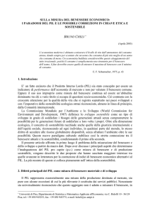 sulla misura del benessere economico: i