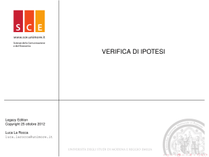 VERIFICA DI IPOTESI