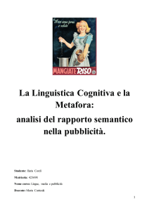 La Linguistica Cognitiva e la Metafora: analisi del rapporto