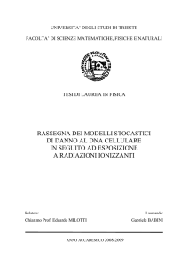 rassegna dei modelli stocastici di danno al dna cellulare in seguito