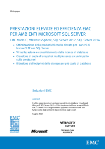 Prestazioni elevate ed efficienza EMC per ambienti Microsoft SQL