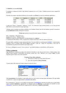 Un database è una raccolta di dati