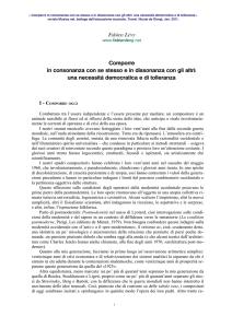 Comporre in consonanza con se stesso e in