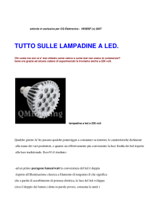 TUTTO SULLE LAMPADINE A LED.