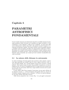 parametri astrofisici fondamentali - Classe dei corsi di laurea in Fisica
