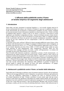 L`efficacia della pubblicità contro il fumo: un`analisi empirica nel