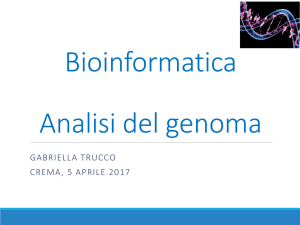 Bioinformatica Analisi del genoma