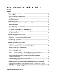 Requisiti di sistema per Adobe AIR 1.1