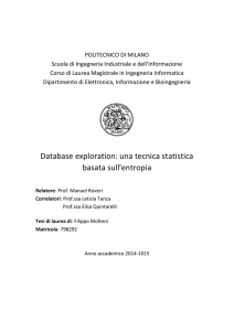Database exploration: una tecnica statistica basata sull`entropia