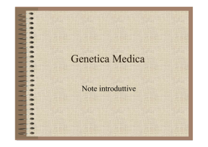 MED01 Introduzione alla Genetica Medica