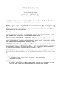 SISTEMI OPERATIVI (6 CFU) Docente: Giuseppe Anastasi