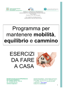 Programma per mantenere mobilità, equilibrio e cammino ESERCIZI