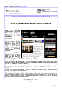 Brilla la quinta stella al Bernini Palace di Firenze italianvenue.com