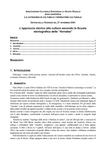 L`approccio storico alla cultura secondo la Scuola