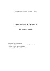 Appunti per il corso di ALGEBRA II