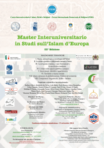 Master Interuniversitario in Studi sull`Islam d`Europa