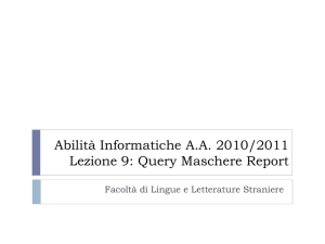 Query Maschere Report