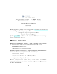 Programmazione — 016IN (6cfu) - Università degli Studi di Trieste
