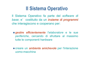 Il Sistema Operativo - Dipartimento di Informatica