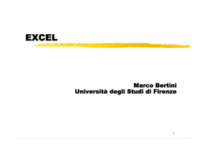 Excel e i fogli di calcolo - Università degli Studi di Firenze