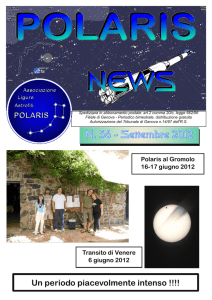 N. 56 - Settembre 2012 - Associazione Ligure Astrofili POLARIS
