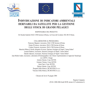 individuazione di indicatori ambientali derivabili da satellite per la