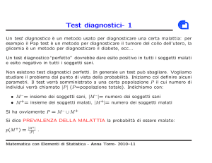 Test diagnostici- 1 - Dipartimento di Matematica