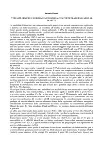 Antonio Pizzuti VARIANTI GENICHE E SINDROME METABOLICA