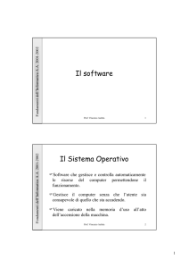 Il software Il Sistema Operativo