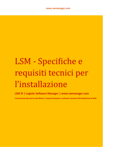 LSM - Specifiche e requisiti tecnici per l`installazione