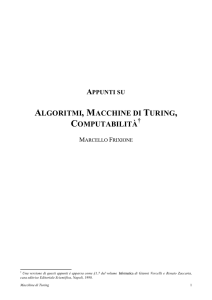 Macchine di Turing - Gruppo di Logica e Geometria della Cognizione