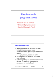 Il software e la programmazione