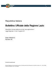 Bollettino Ufficiale della Regione Lazio