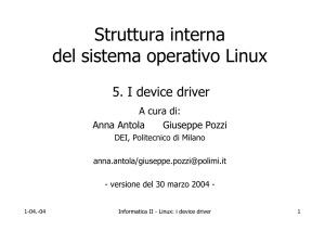 Struttura interna del sistema operativo Linux