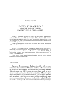 la civica scuola musicale «riccardo zandonai»: un istituzione della città
