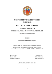 UNIVERSITA` DEGLI STUDI DI SALERNO FACOLTA` DI ECONOMIA