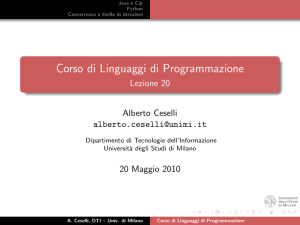 Corso di Linguaggi di Programmazione - Lezione 20