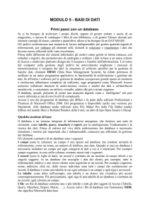 MODULO 5: Basi di dati