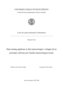 sviluppo di un prototipo software per l`analisi meteorologica locale