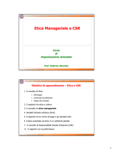 Etica manageriale e CSR - Università di Macerata