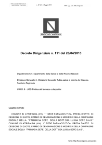 Decreto Dirigenziale n. 111 del 28/04/2015 - Burc