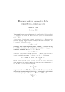 Dimostrazione topologica della compattezza combinatoria