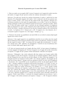 Esercizi di geometria per il corso PAS A059 1. Dato un rombo con