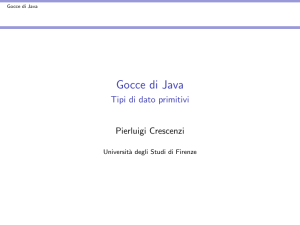 Gocce di Java - Tipi di dato primitivi