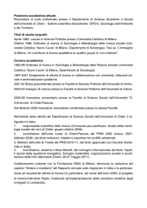 curriculum vitae - Fondazione ISMU