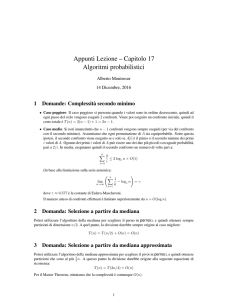 Appunti Lezione – Capitolo 17 Algoritmi probabilistici